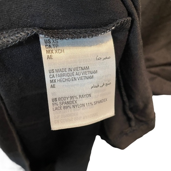 Charter Club Macy's Lace Trim Chemise Nightgown Black XS New - Picture 6 of 7